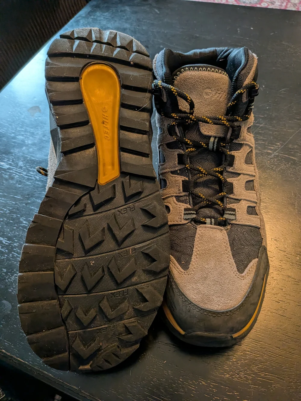 Hi-Tec Gray, Black and Yellow Men's Hiking Boots